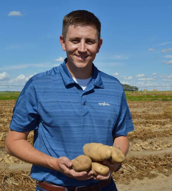 Agronomist evaluating potato crop quality copy
