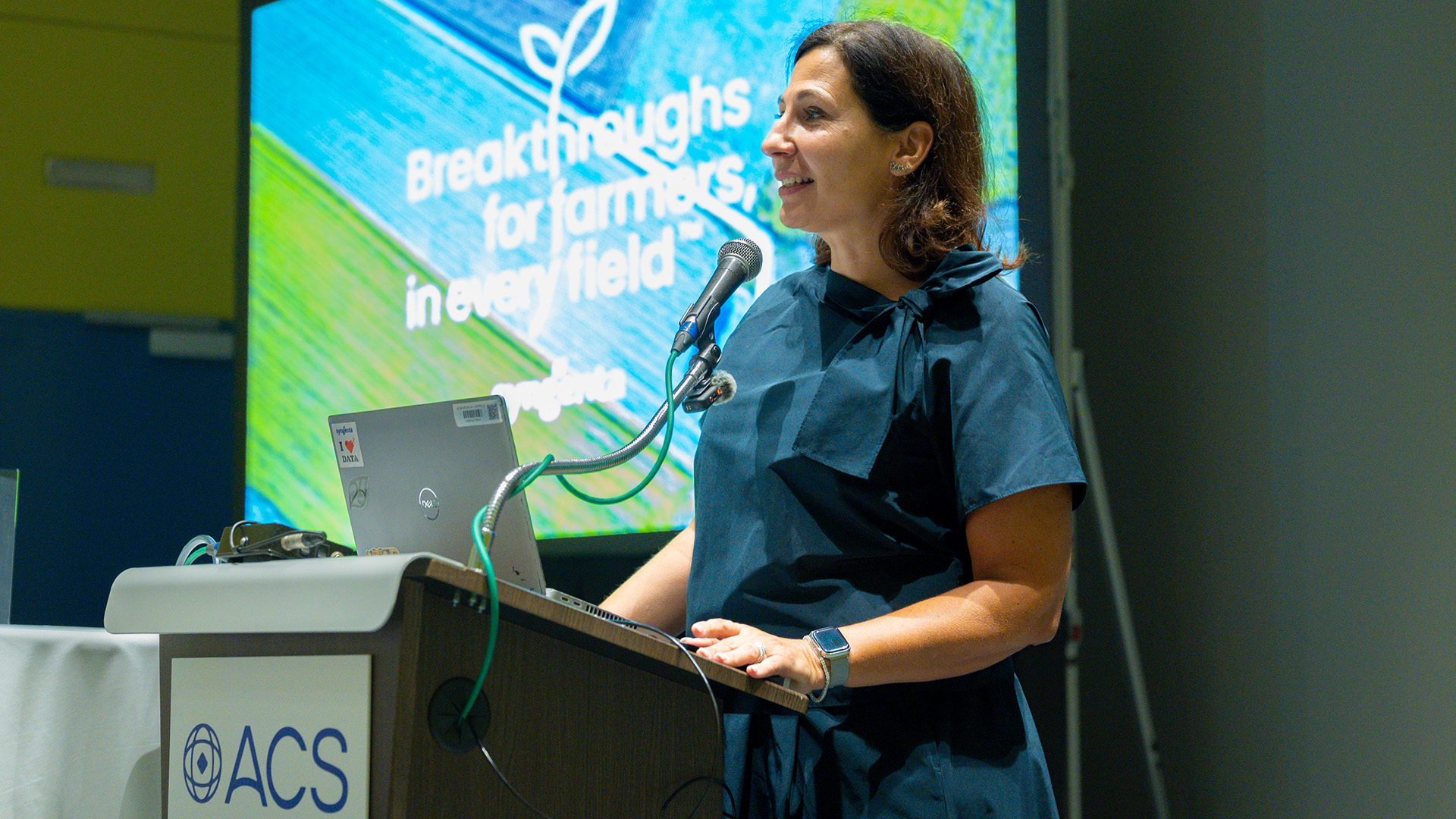 Camilla Corsi giving speech at ACS 2026